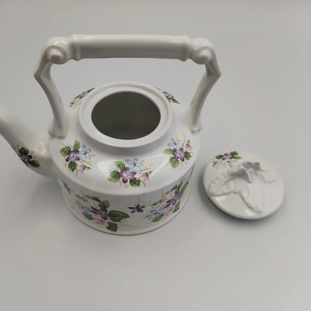Arthur Wood England Violets Teapot‎ Floral Ceramic Tea Pot Vintage 6344 2-Cup